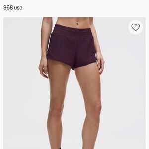 NEW Lululemon Hotty Hot High-Rise Lined Short 2.5” Black Plum